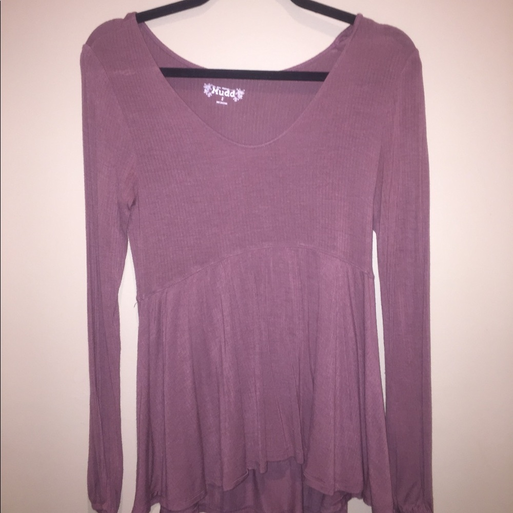 Mudd long sleeve scoop neck mauve